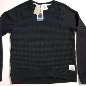 REEBOK Women's TE Quilted Crew Sweater, Black